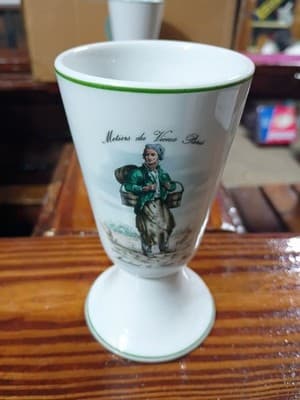 6-Piece Set PILLIVUYT France "Metiers du Vieux Paris" Porcelain Cups / Goblets - Thumbnail 6