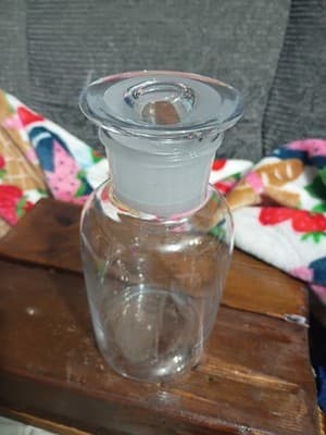 Vintage Clear Glass Apothecary Bottle - Ground Glass Stopper - Image 1