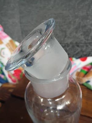Vintage Clear Glass Apothecary Bottle - Ground Glass Stopper - Thumbnail 2