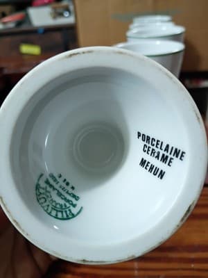 6-Piece Set PILLIVUYT France "Metiers du Vieux Paris" Porcelain Cups / Goblets - Thumbnail 13