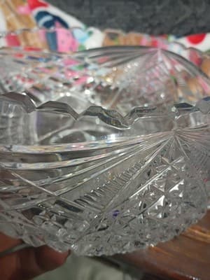 Large 10" Vintage Whirling Star & Pinwheel Glass Candy Jar - 7.5" Wide... - Thumbnail 5