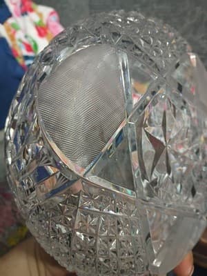 Large 10" Vintage Whirling Star & Pinwheel Glass Candy Jar - 7.5" Wide... - Thumbnail 8