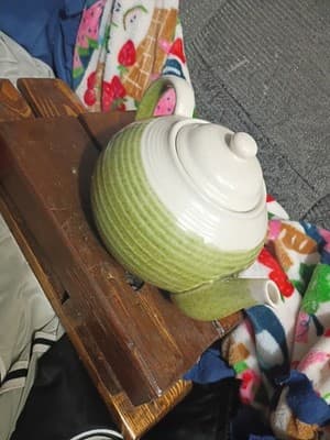 Herman Dodge & Son Green Beehive Teapot - Ribbed Two-Tone Ceramic Tea Pot... - Image 1