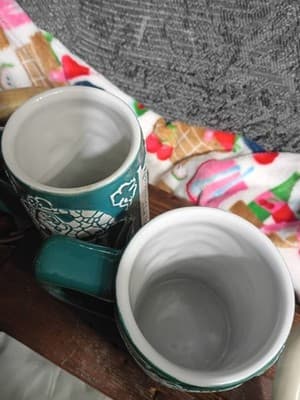 Set of 2 Vintage Hamm's Beer "Bless the Irish" Steins - Ceramarte Brazil - Teal - Thumbnail 4