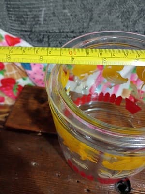 Vintage 1950s Anchor Hocking Glass Storage Jar - Animals & Tulips Graphics - Thumbnail 3