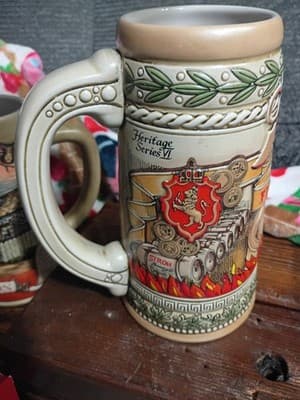Vintage Stroh's Beer Stein - Ceramarte Brazil - Relief Fire Brewed Graphics -... - Thumbnail 5