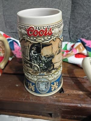 Vintage 1989 Coors Holiday Beer Stein - 2nd in Series - 1910 Delivery Van -... - Thumbnail 3