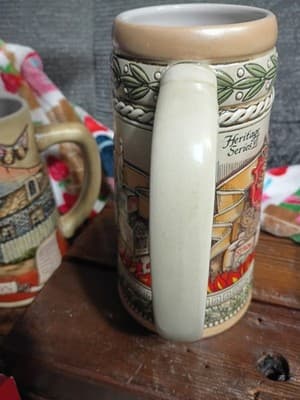 Vintage Stroh's Beer Stein - Ceramarte Brazil - Relief Fire Brewed Graphics -... - Thumbnail 4