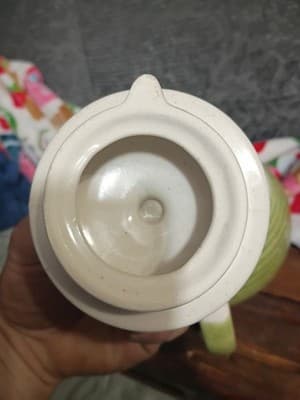 Herman Dodge & Son Green Beehive Teapot - Ribbed Two-Tone Ceramic Tea Pot... - Thumbnail 5