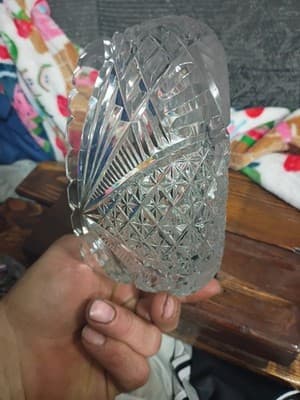 Large 10" Vintage Whirling Star & Pinwheel Glass Candy Jar - 7.5" Wide... - Thumbnail 7