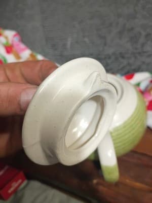 Herman Dodge & Son Green Beehive Teapot - Ribbed Two-Tone Ceramic Tea Pot... - Thumbnail 6