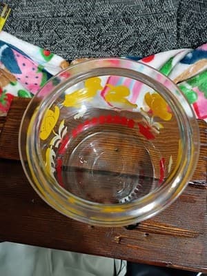 Vintage 1950s Anchor Hocking Glass Storage Jar - Animals & Tulips Graphics - Thumbnail 4