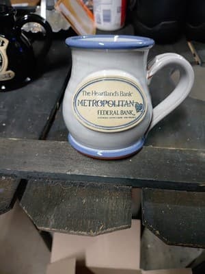 Vintage Daneen Pottery Mug /The Heartland's Bank /Metropolitan Federal Bank - Image 1