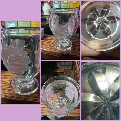 Vintage Cristal d'Arques France Frosted Pink Rose Glass Vase Rosaline Pattern - Image 1