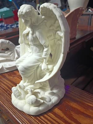 PartyLite Angel of Peace Candle Holder Bisque Porcelain P7169 White Swan - Thumbnail 3