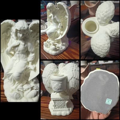 PartyLite Angel of Peace Candle Holder Bisque Porcelain P7169 White Swan - Image 1