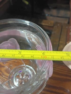 Vintage Cristal d'Arques France Frosted Pink Rose Glass Vase Rosaline Pattern - Thumbnail 11