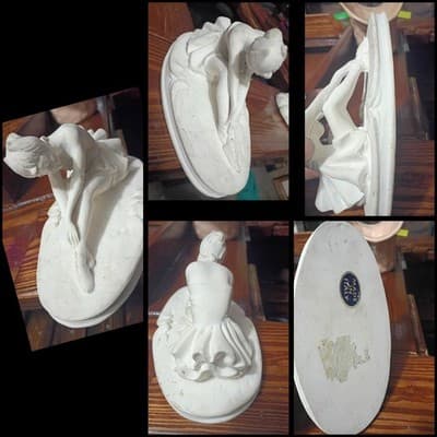 Vintage Italian Alabastrite Ballerina Figurine Made in Italy Seated Dancer Matte - Image 1