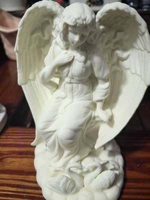 PartyLite Angel of Peace Candle Holder Bisque Porcelain P7169 White Swan - Thumbnail 2