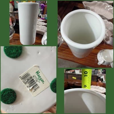 Haeger Pottery White 9" Cylindrical Vase - Model 917-00 (2001) - Image 1