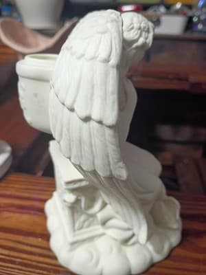 PartyLite Angel of Peace Candle Holder Bisque Porcelain P7169 White Swan - Thumbnail 6