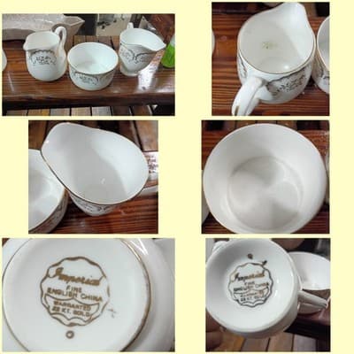 Vintage Imperial Fine English China Gold Filigree - Small 3-Piece Set - Image 1