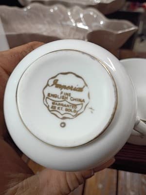 Vintage Imperial Fine English China Gold Filigree - Small 3-Piece Set - Thumbnail 7