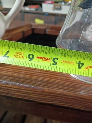 Vintage Gay Fad Studios Hand Painted Pink Poppy Glass Pitcher - 8" MCM Ice Lip - Thumbnail 4