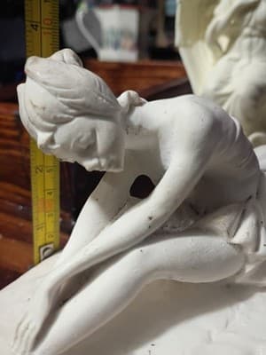 Vintage Italian Alabastrite Ballerina Figurine Made in Italy Seated Dancer Matte - Thumbnail 2