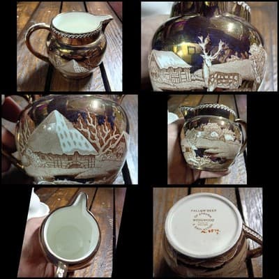 Vintage Wedgwood Fallow Deer Copper Lustre Creamer - Etruria & Barlaston England - Image 1