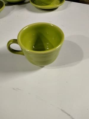 Set of 4 Fiesta Lemongrass Cups and Saucers - Homer Laughlin Fiestaware USA - Thumbnail 7