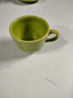 Set of 4 Fiesta Lemongrass Cups and Saucers - Homer Laughlin Fiestaware USA - Thumbnail 4