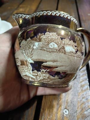 Vintage Wedgwood Fallow Deer Copper Lustre Creamer - Etruria & Barlaston England - Thumbnail 5