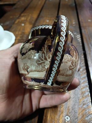 Vintage Wedgwood Fallow Deer Copper Lustre Creamer - Etruria & Barlaston England - Thumbnail 6