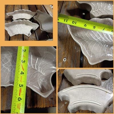 Vintage California Originals USA Pottery #2855 Leaf Trays - Set of 3 - MCM Speck - Image 1