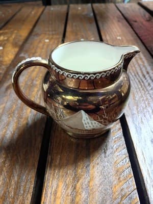 Vintage Wedgwood Fallow Deer Copper Lustre Creamer - Etruria & Barlaston England - Thumbnail 3
