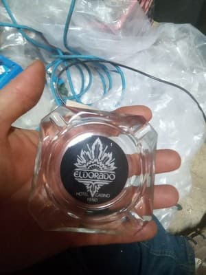 Vintage ELDORADO Hotel Casino Reno Smokey Glass Advertising Ashtray - Thumbnail 3