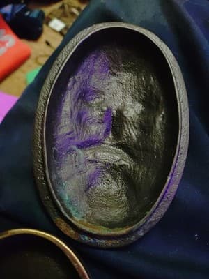 Vtg Scott Nelles Studios Cast Bronze Old Man Face Figural Lidded Box Art Signed - Thumbnail 4
