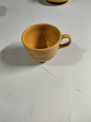 Fiesta Sunflower Yellow Cup and Saucer Set of 4 - HLC USA Stoneware - Thumbnail 6