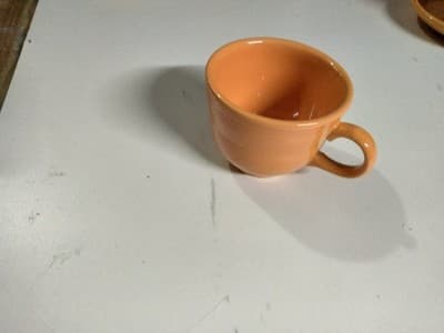 Vintage Fiesta Apricot Cup and Saucer Set of 4 - Homer Laughlin HLC - Thumbnail 9