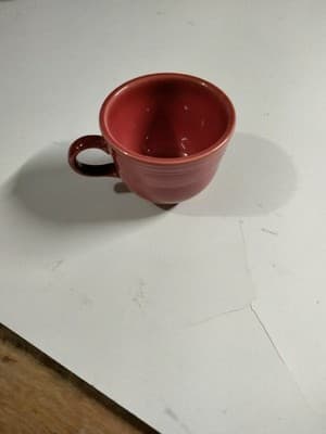 Vintage Fiesta Cinnabar Cup and Saucer Set of 4 - Homer Laughlin HLC USA - Thumbnail 4