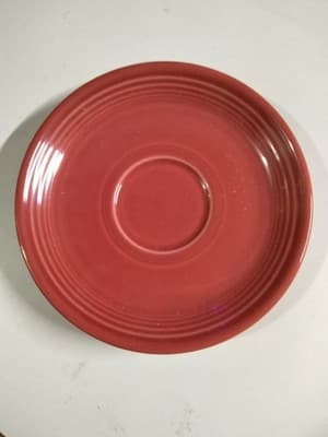 Vintage Fiesta Cinnabar Cup and Saucer Set of 4 - Homer Laughlin HLC USA - Thumbnail 5