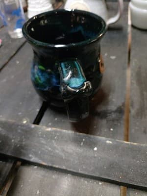 Vintage Banner Oak Pottery Mug New London Art Center MN Drip Glaze - Thumbnail 5