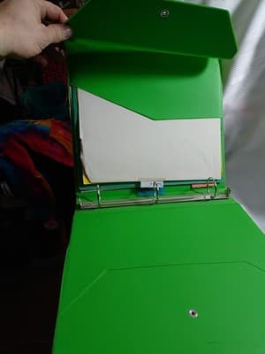 Mead TRAPPER KEEPER Green 1.5" 3 Ring Binder 2013 Vertical Pockets Snap Closure - Thumbnail 2