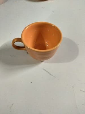 Vintage Fiesta Apricot Cup and Saucer Set of 4 - Homer Laughlin HLC - Thumbnail 7