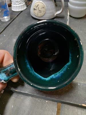 Vintage Banner Oak Pottery Mug New London Art Center MN Drip Glaze - Thumbnail 6