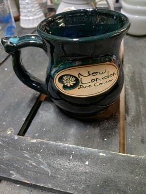 Vintage Banner Oak Pottery Mug New London Art Center MN Drip Glaze - Thumbnail 2