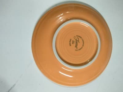 Vintage Fiesta Apricot Cup and Saucer Set of 4 - Homer Laughlin HLC - Thumbnail 3