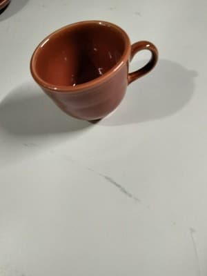 Fiesta Paprika Cup and Saucer Set of 4 - HLC USA Vintage Stoneware - Thumbnail 2