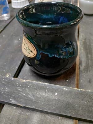 Vintage Banner Oak Pottery Mug New London Art Center MN Drip Glaze - Thumbnail 3